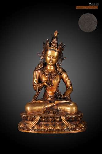 A Chinese Gild Copper Statue of Vajrasattva