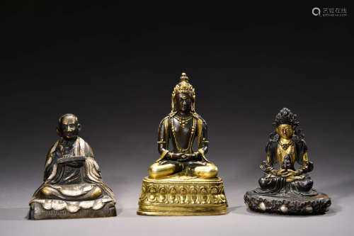 A Set of Chinese Gild Copper Buddha Statues