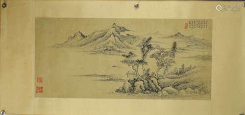 A Chinese Landscape Painting, Wang Fu Mark