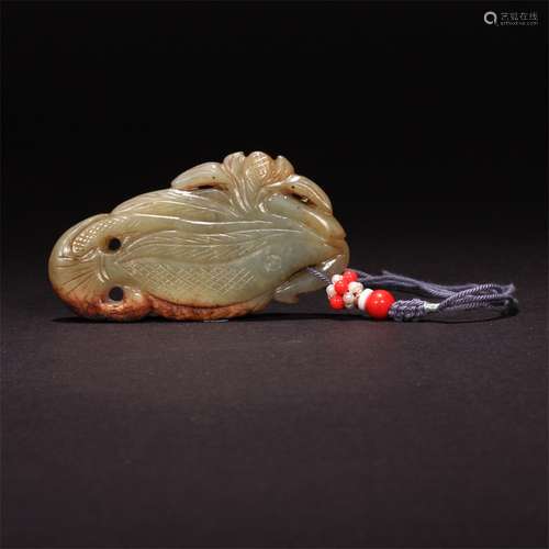 A Chinese Hetian Jade Carved Fish Pendant