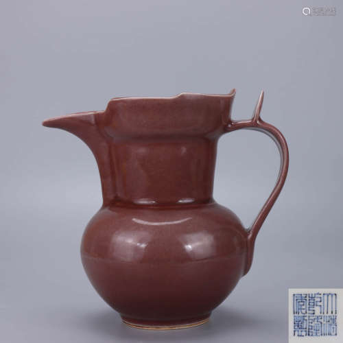 A Chinese Altar Red Glazed Porcelain Pot