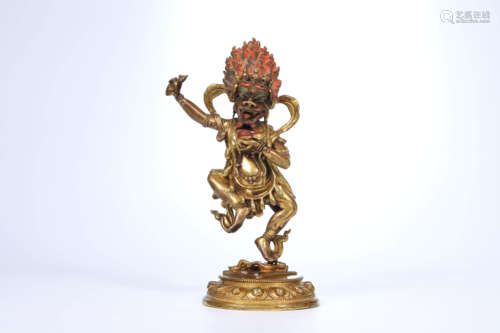 A Chinese Gild Copper Vajra Statue