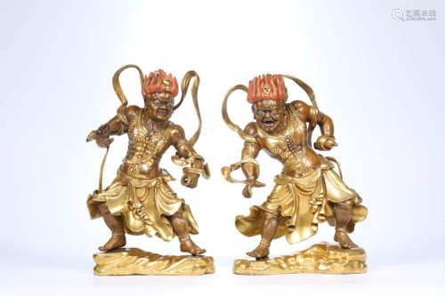 A Chinese Gild Copper Vajra Statue