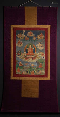 A MINERAL COLOR TSONGKAHAPA THANGKA