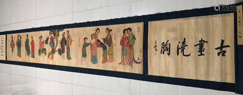 A FIGURE PATTERN PAINTING BY WUDAOZI