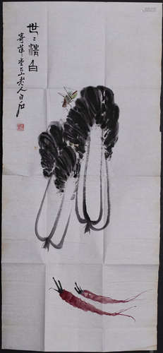 A BAICAI PATTERN PAINTING BY QIBAISHI