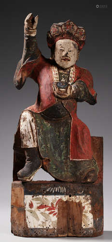 A LACQUER FIGURE SHAPE STATUE