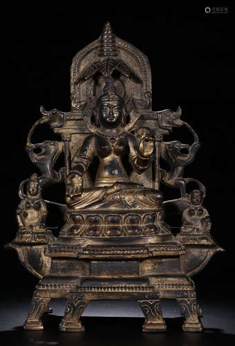 A GILT BRONZE BUDDHA STATUE