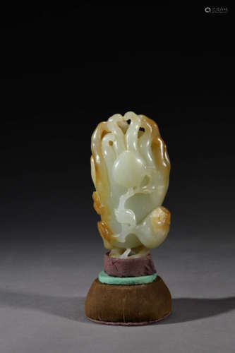 A Chinese Snuff Bottle Jade Buddha's Hand Ornament