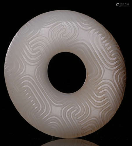 A HETIAN JADE CARVED BELT BUCKLE