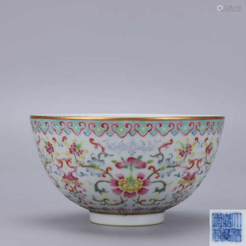 A Chinese Famille Rose Twining Lotus pattern Porcelain Bowl
