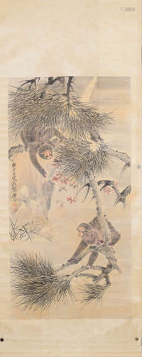 A Chinese Monkey Painting, Zhang Shanzi Mark