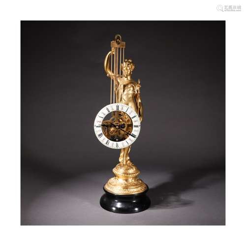 A Chinese Gild Copper the Statue of Liberty  Pendulum Clock