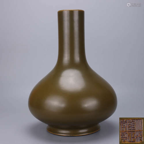 A Chinese Tea-dust Glazed Porcelain Vase