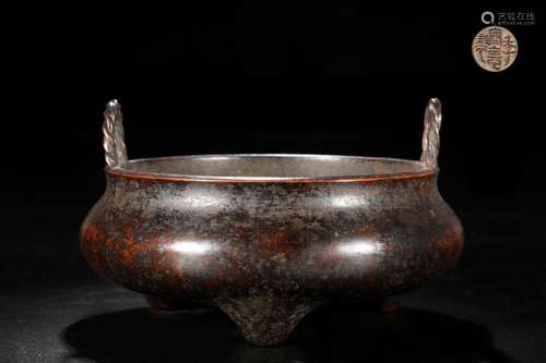 A Chinese Copper Incense Burner