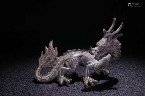 A Chinese Bronze Ornament Of Dragon Shaping