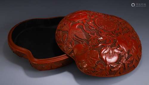 A Chinese Red Lacquerware Box