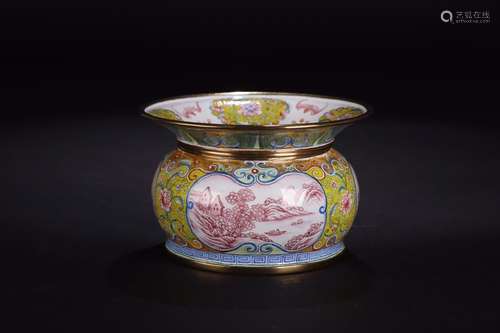 A Chinese Enameled Container Of Figure Painting