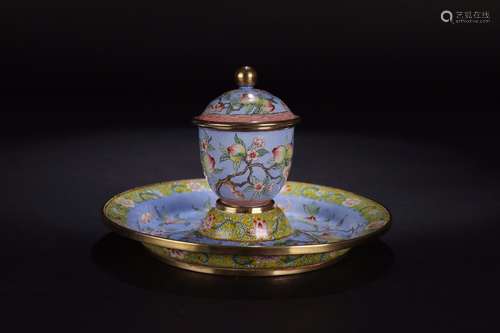 A Chinese Enameled Candle Holder