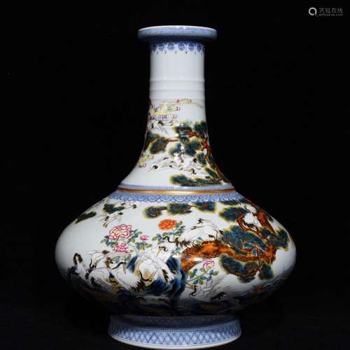 A Chinese Famille Rose Vase Of Landscape