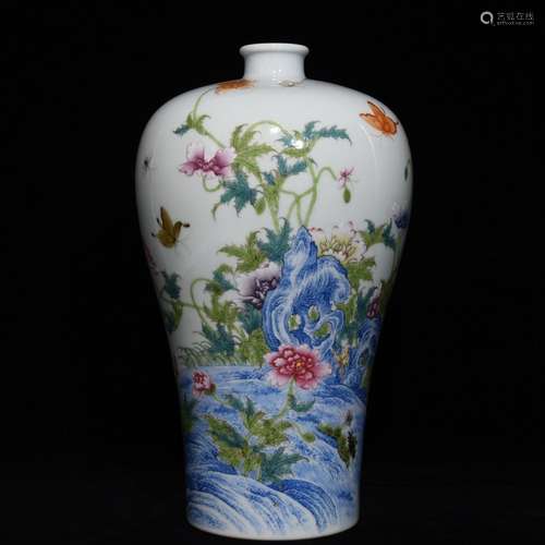 A Chinese Famille Rose Meiping Vase Of Story