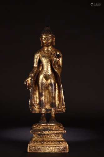 A Chinese Gilt Bronze Gautama Buddha