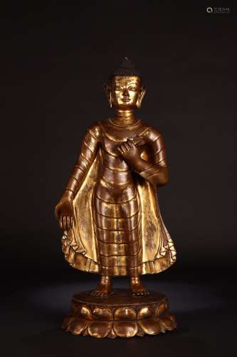 A Chinese Gilt Bronze Gautama Buddha