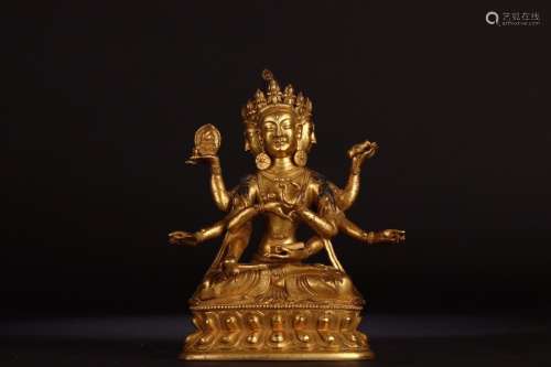 A Chinese Gilt Bronze Buddha Statue