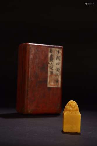 A Chinese Tianhuang Stone Seal Of Beast Shaping