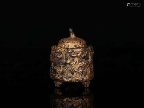A Chinese Bronze Censer With Carving