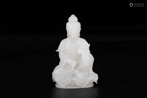 A Chinese Hetian Jade Sitting Buddha