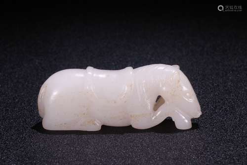 A Chinese Hetian Jade Ornament Of Horse Carving