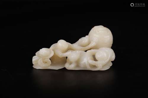 A Chinese Hetian Jade Pendant Of Beast&Figure