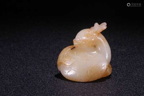 A Chinese Hetian Jade Ornament Of Turtle Shaping