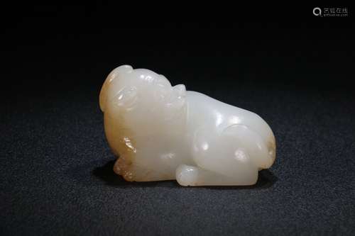 A Chinese Hetian Jade Pendant Of Beast Shaping