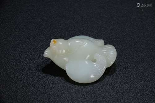 A Chinese Hetian Jade Pendant Of Bird Shaping