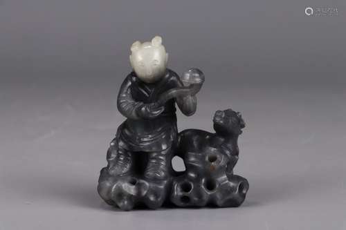 A Chinese Hetian Jade Ornament Of Beast Shaping