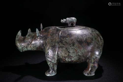 A Chinese Bronze Ware Bull-Shaped Ornament