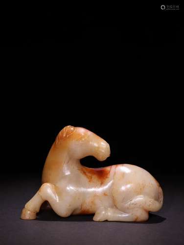 A Chinese Hetian Jade Ornament With Horse Shaping