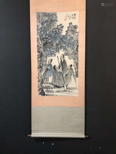 A Chinese Vertical Axis Painting Of Figure With Mark