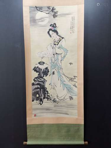 A Chinese Vertical Axis Painting Of Figure With Mark