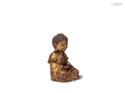 A gilt-iron figure of buddha Joseon dynasty (1392-1897), 16th century