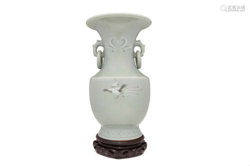 MAKUZU KOZAN II (1859-1940) An inlaid porcelain trumpet vase Showa era (1926–1989), 1930s