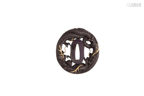 A shakudo tsuba Edo period (1615-1868), 19th century