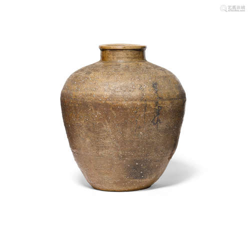 A large stoneware jar Shigaraki ware, Edo period (1615-1868), 19th century