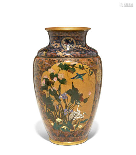 A cloisonné-enamel vase Meiji era (1868-1912), late 19th century