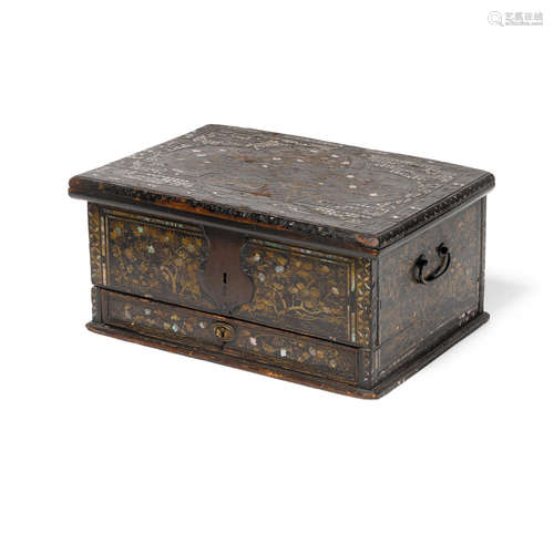 A portable lacquer cabinet in Nanban style Momoyama period (1573-1615) 16th/17th century