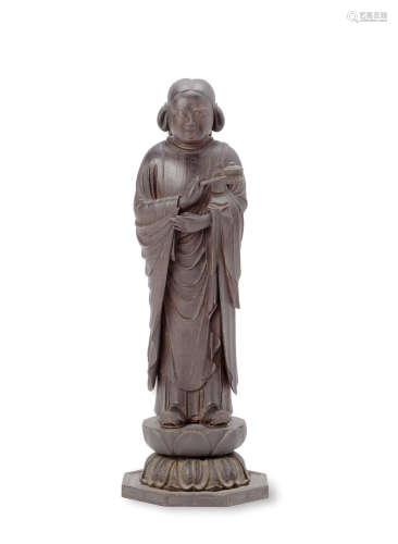 A Wood figure of Prince Shotoku Muromachi (1333-1573) or Momoyama (1573-1615) period, 16th/17th century