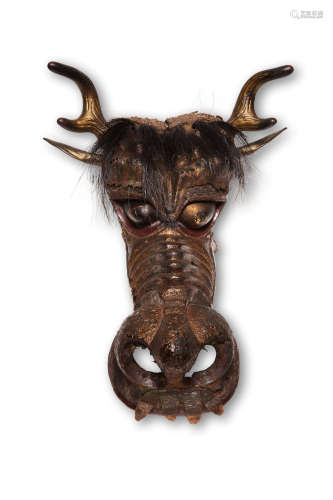 A rare lacquered-leather horse mask Muromachi (1333-1573) or Momoyama (1573-1615) period, 16th century