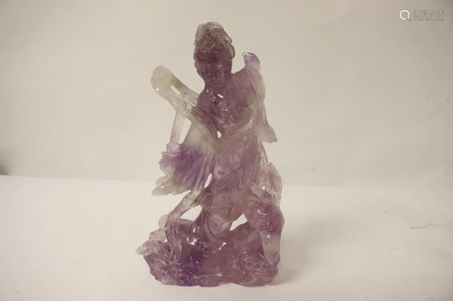 Beautiful Chinese amethyst carved Guanyin